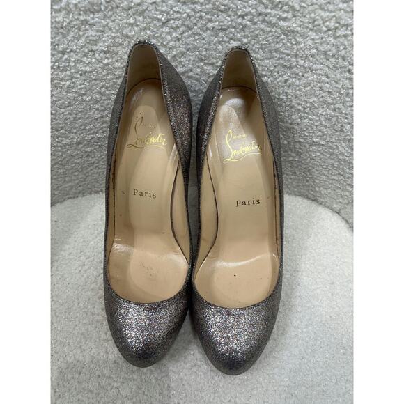 Christian Louboutin Silver Glitter Pumps - Women's Size 38